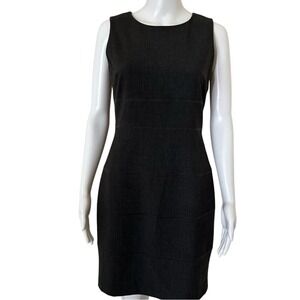 Calvin Klein Dark Charcoal Grey Sleeveless Knee Length Sheath Classic Dress - 6P